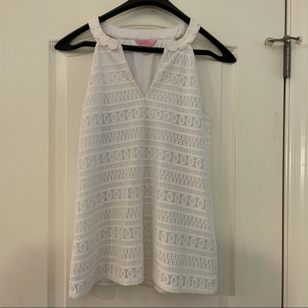 Lilly Pulitzer White Lace Tank Top